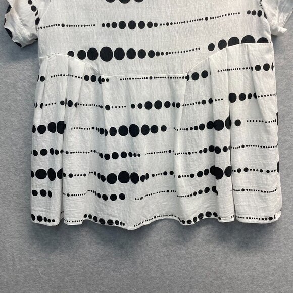 Patrizia Luca Polka Dot Top Womens S/M Medium Peplum Short Sleeve - Picture 7 of 12